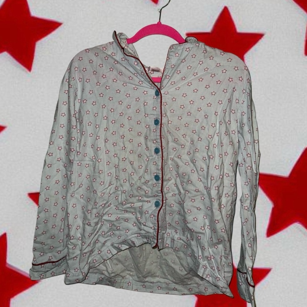 Vs Star Patterned Button-Up Pj Top - image 1
